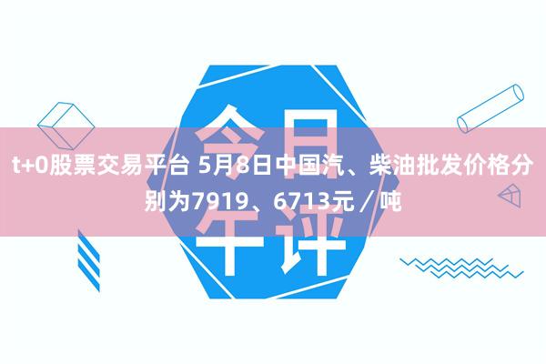 t+0股票交易平台 5月8日中国汽、柴油批发价格分别为7919、6713元／吨