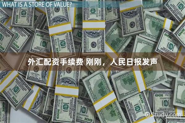外汇配资手续费 刚刚，人民日报发声