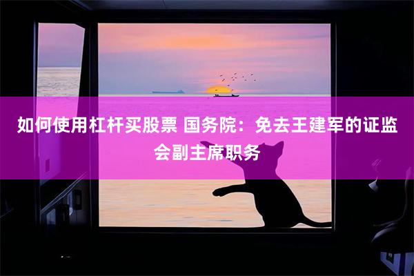 如何使用杠杆买股票 国务院：免去王建军的证监会副主席职务