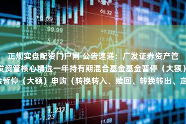 正规实盘配资门户网 公告速递：广发证券资产管理（广东）有限公司广发资管核心精选一年持有期混合基金基金暂停（大额）申购（转换转入、赎回、转换转出、定期定额投资）