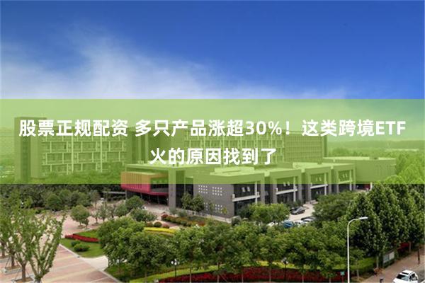 股票正规配资 多只产品涨超30%！这类跨境ETF火的原因找到了