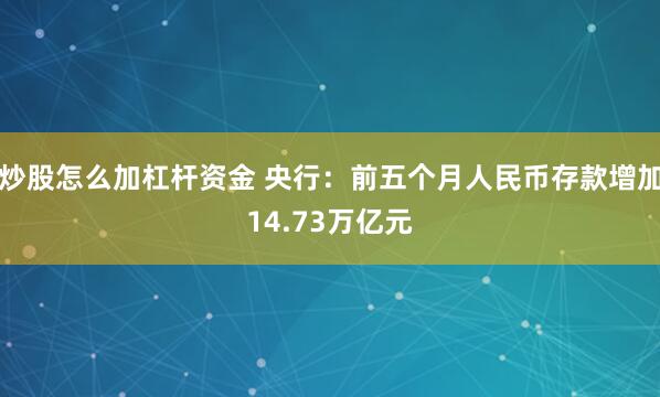 炒股怎么加杠杆资金 央行：前五个月人民币存款增加14.73万亿元